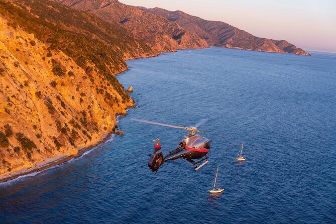 Helicopter Transfer: Long Beach to Catalina Island - Taking Off: What You See Over Long Beach and the Pacific