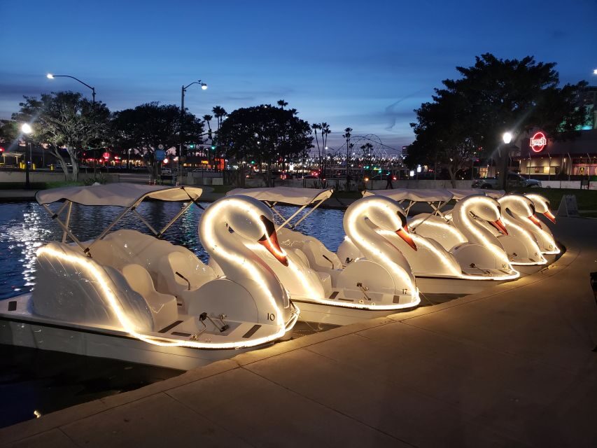 Long Beach: Swan Boat Rental at Rainbow Lagoon - How the swan boats work: easy pedaling plus Bimini shade