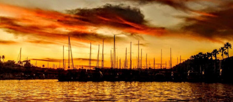 Marina Del Rey: Romantic Cruise, Dinner Charcuterie or Sushi - Marina Del Rey sunset, with the sound turned down