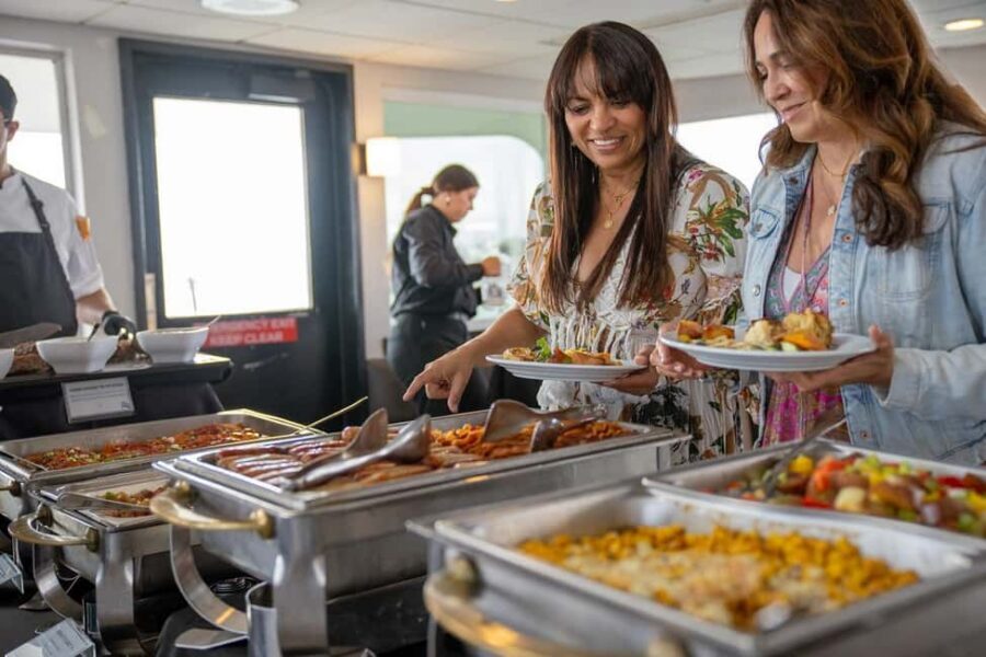 Newport Beach: Champagne and Brunch Buffet City Cruise - Boarding the Yacht: Seating, Roof Deck Photos, and Service